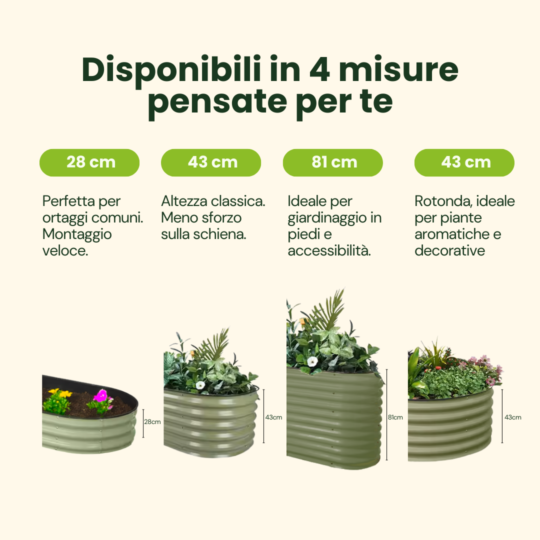 Kit Orto Rialzato 8 in 1 – H43 cm