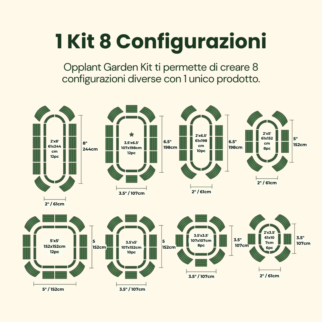 Kit Orto Rialzato 8 in 1 – H43 cm
