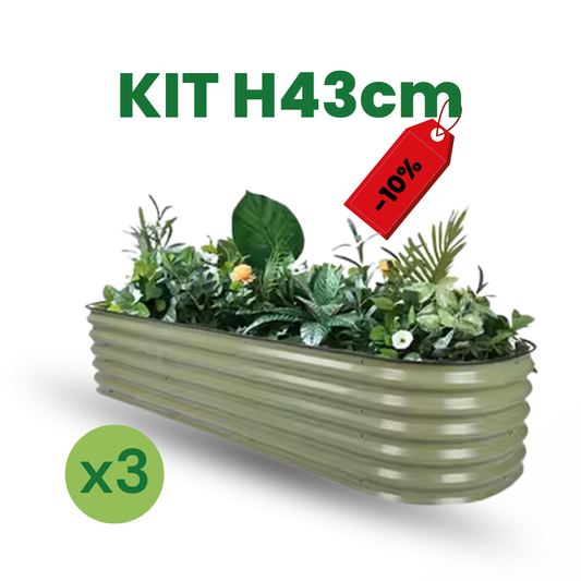 Kit Orto Rialzato H43cm x3 Verde