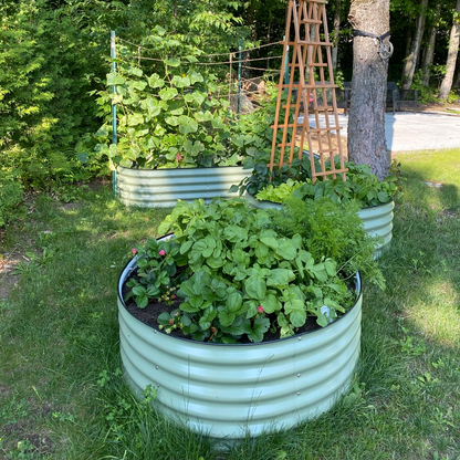 Fioriera Rotonda in Metallo - Altezza 43 cm