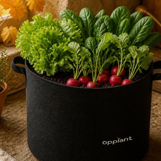 Vaso in tessuto Opplant con verdure autunnali
